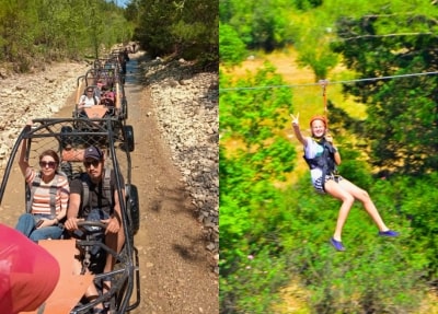 Antalya Buggy Safari Jeep Zipline and Rafting Tour