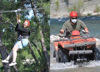 Alanya Quad Safari + Jeep Safari + Zipline + Rafting Tour