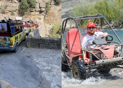 Belek Buggy Safari + Jeep Safari + Zipline + Rafting Tour