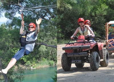 Manavgat Quad Safari Jeep Safari Zipline and Rafting Tour