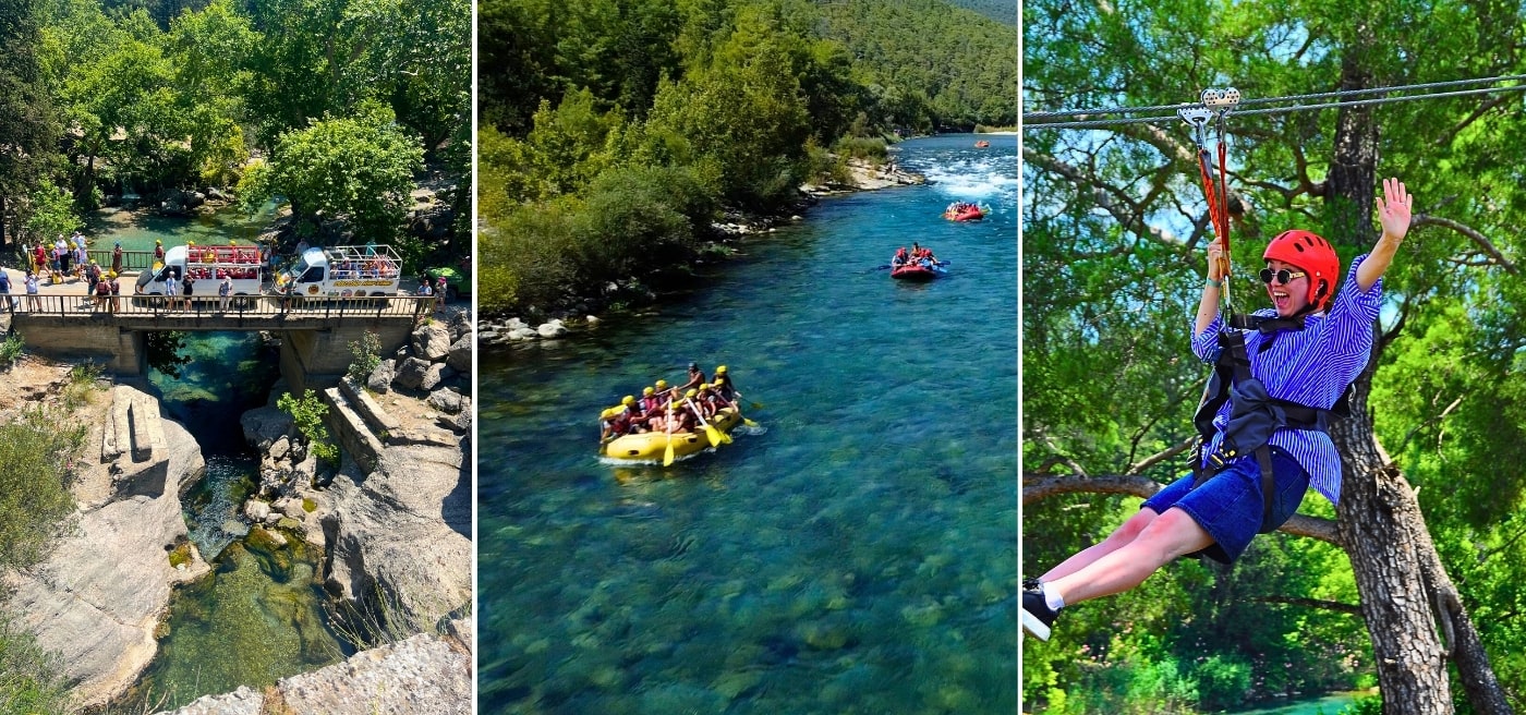 Manavgat Tazı Canyon Jeep Safari Zipline & Rafting Tour Fun